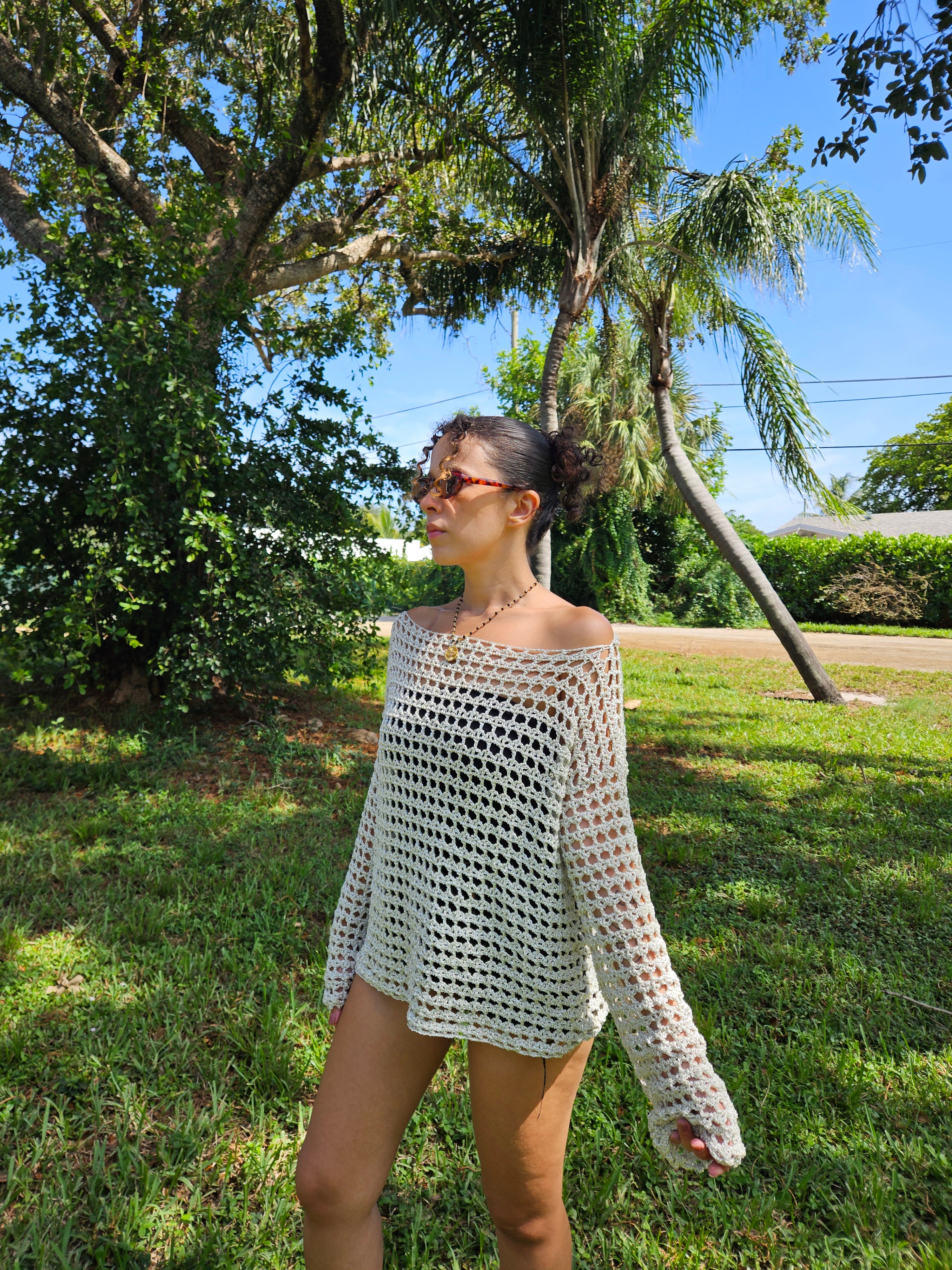 Haut filet blanc nacré