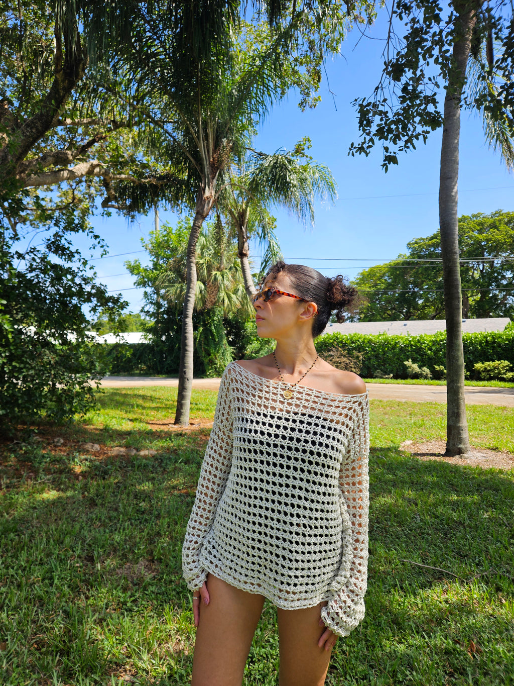 Haut filet blanc nacré