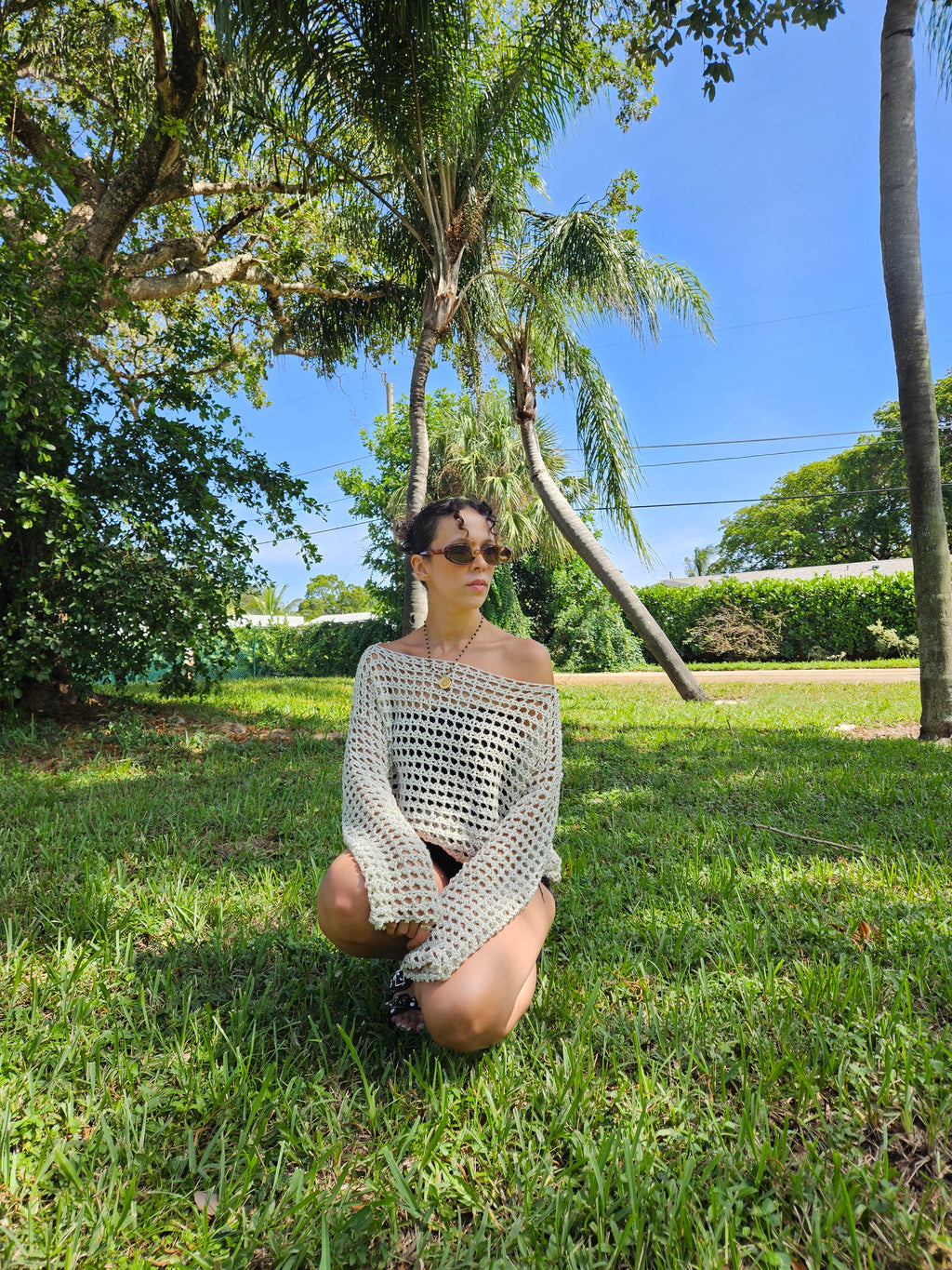 Haut filet blanc nacré