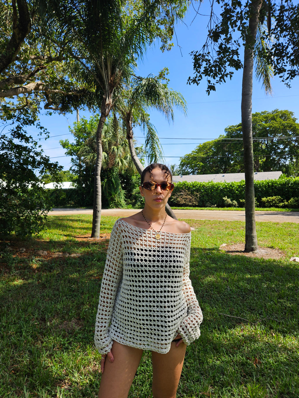 Haut filet blanc nacré