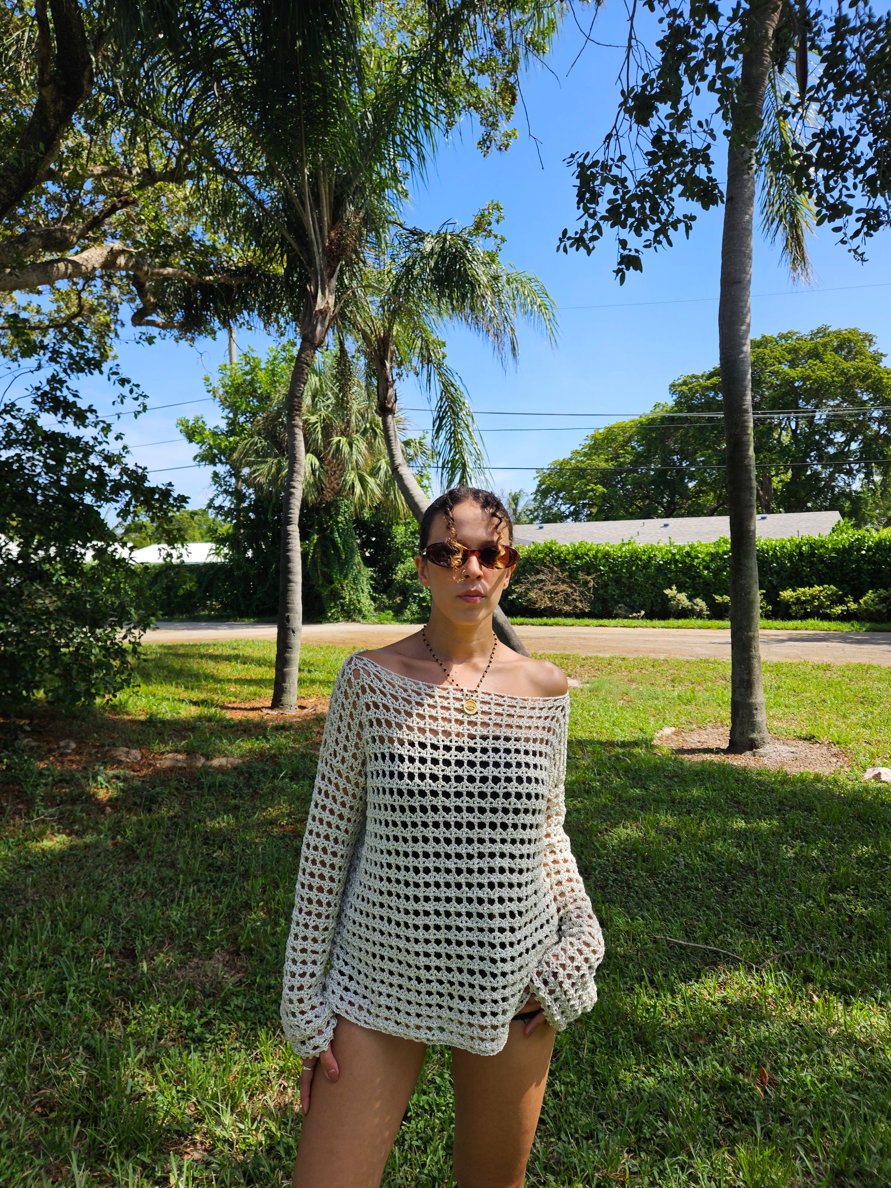 Haut filet blanc nacré